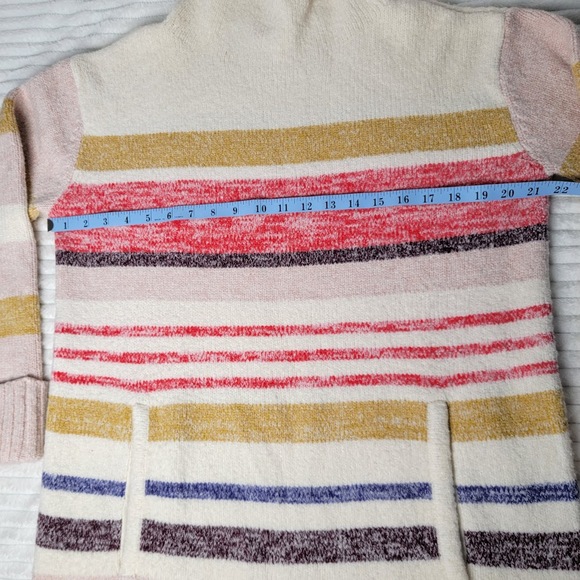 Anthropologie Elana Striped Tunic Sweater M Drop Shoulder Cozy Wool Blend Boho - Picture 5 of 11